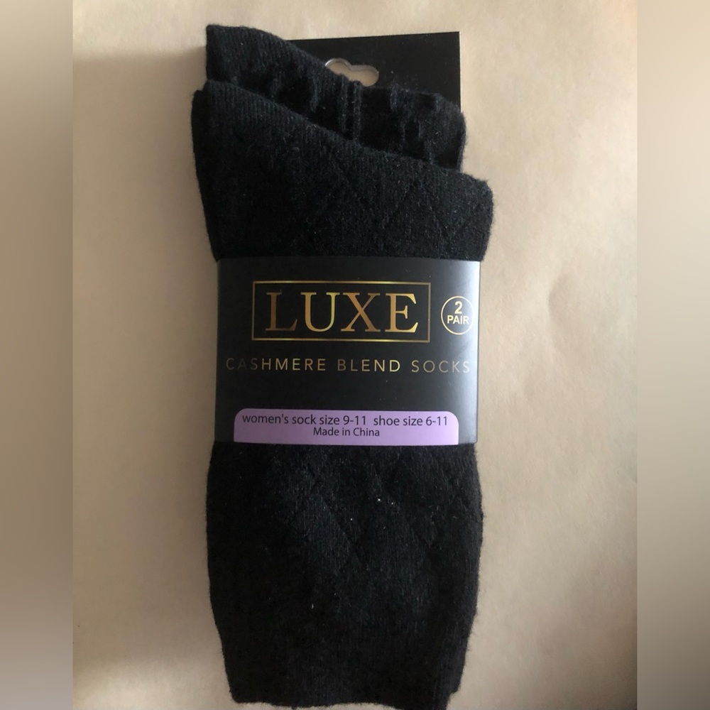 Luxe Black Cashmere Blend Casual Socks